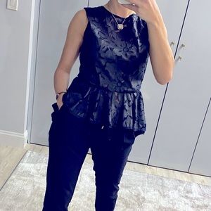 Navy blue gorgeous faux leather shirt S